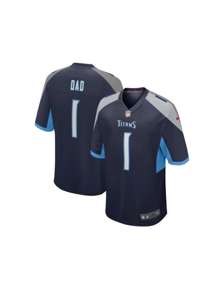 Mens Tennessee Titans Number 1 Dad Navy Game Jersey