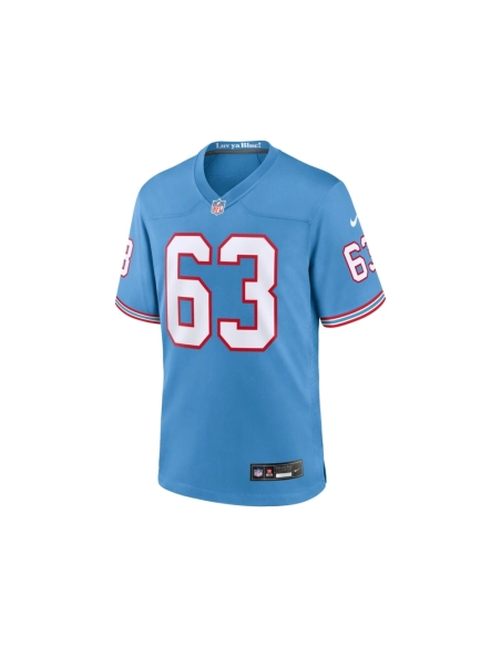Mens Tennessee Titans Mike Munchak Light Blue Oilers Throwback Retired Player Game Jersey