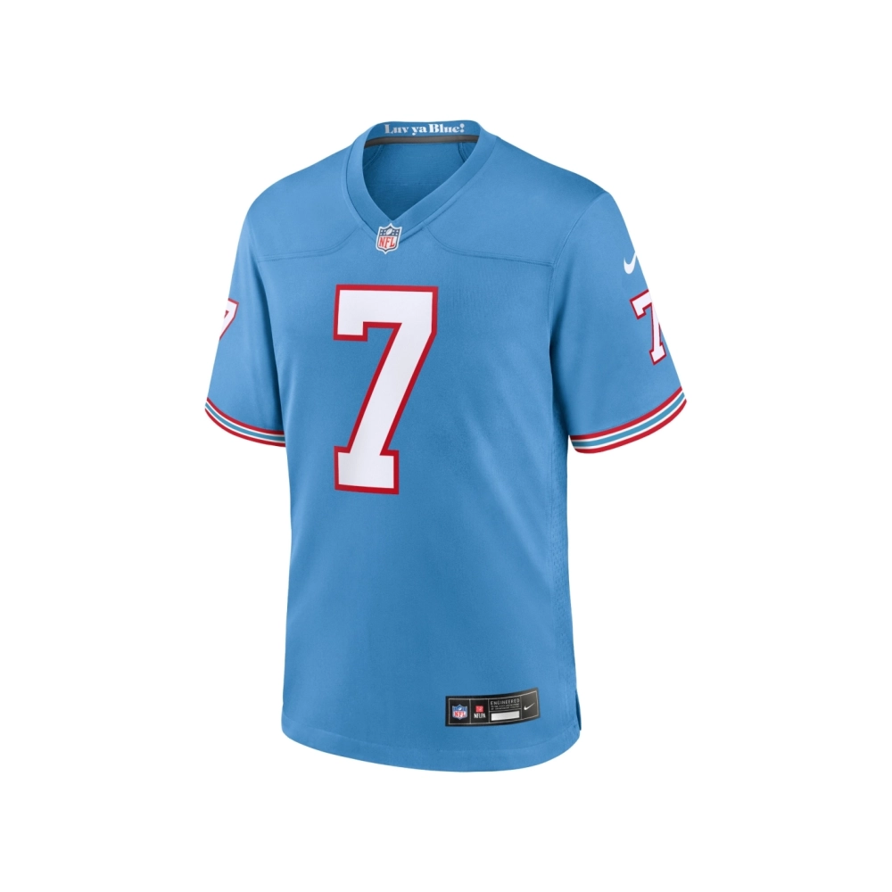 Mens Tennessee Titans Malik Willis Light Blue Oilers Throwback Alternate Game Player Jersey