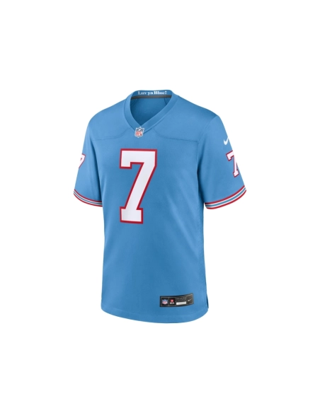 Mens Tennessee Titans Malik Willis Light Blue Oilers Throwback Alternate Game Player Jersey