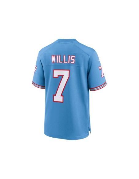 Mens Tennessee Titans Malik Willis Light Blue Oilers Throwback Alternate Game Player Jersey