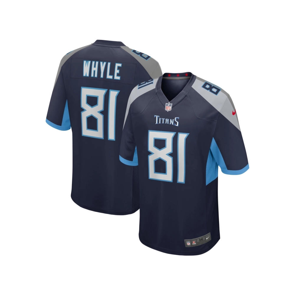 Mens Tennessee Titans Josh Whyle Navy Team Game Jersey
