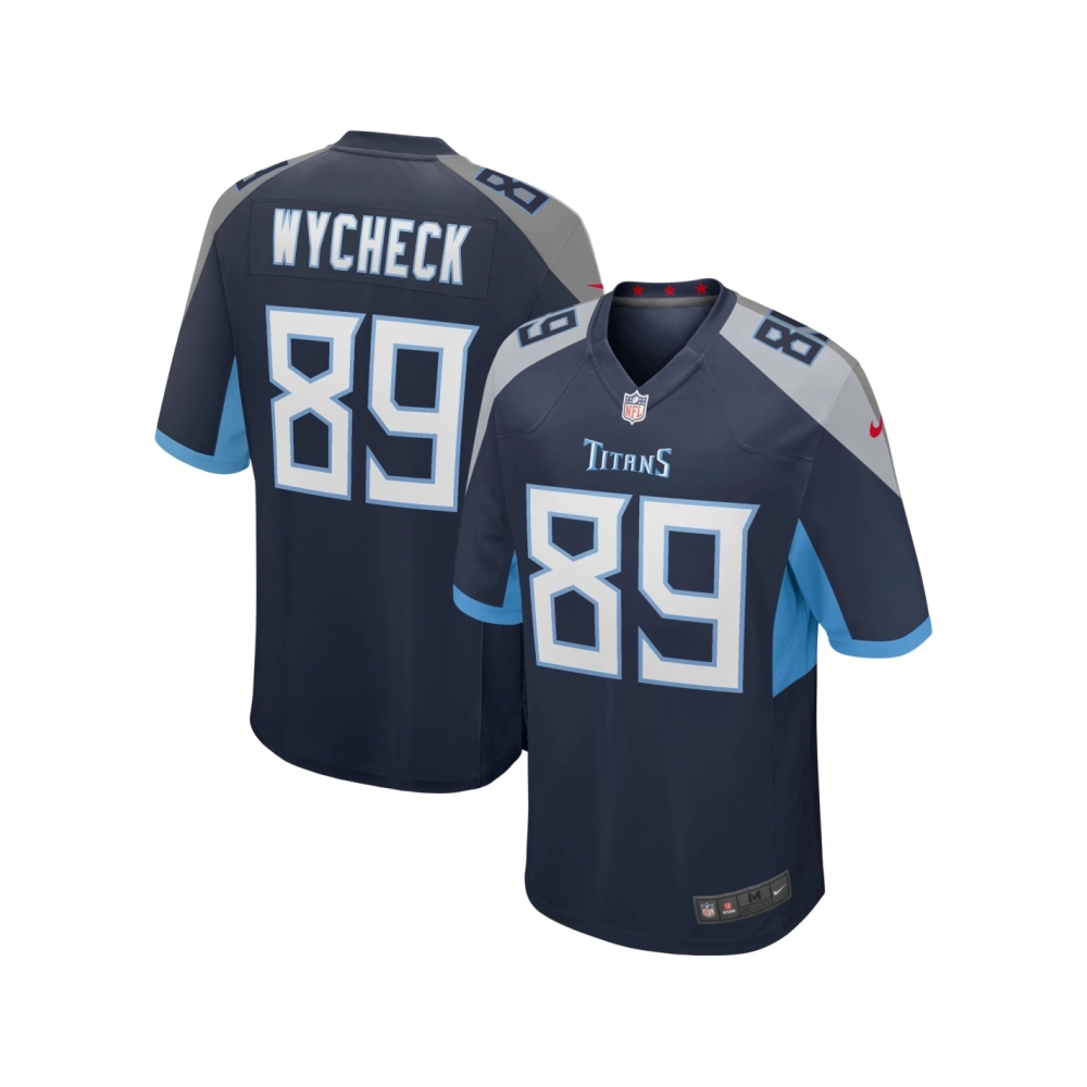Mens Tennessee Titans Frank Wycheck Navy Game Retired Player Jersey