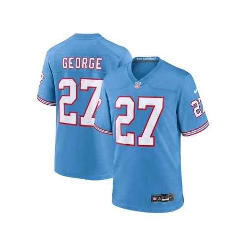 Mens Tennessee Titans Eddie George Light Blue Oilers Throwback Retired Player Game Jersey