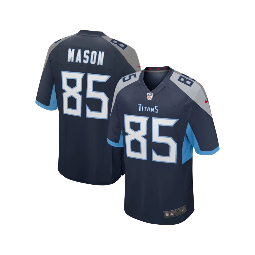 Mens Tennessee Titans Derrick Mason Navy Game Retired Player Jersey