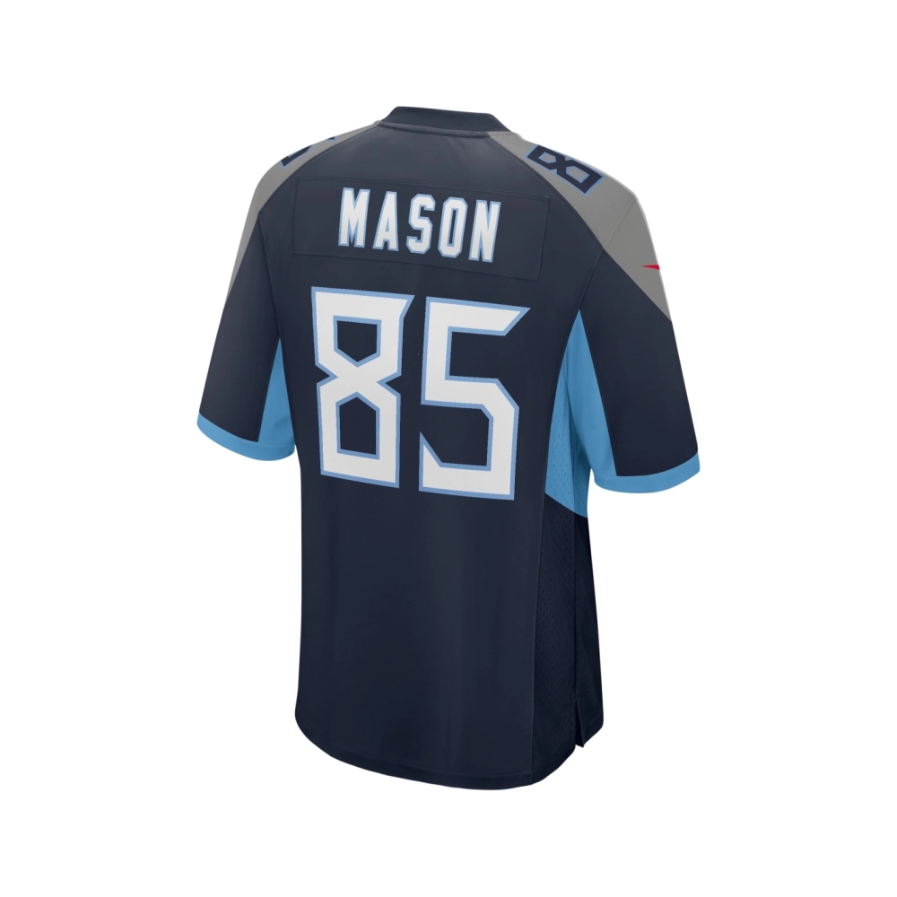Mens Tennessee Titans Derrick Mason Navy Game Retired Player Jersey
