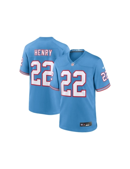 Mens Tennessee Titans Derrick Henry Light Blue Oilers Throwback Alternate Game Player Jersey