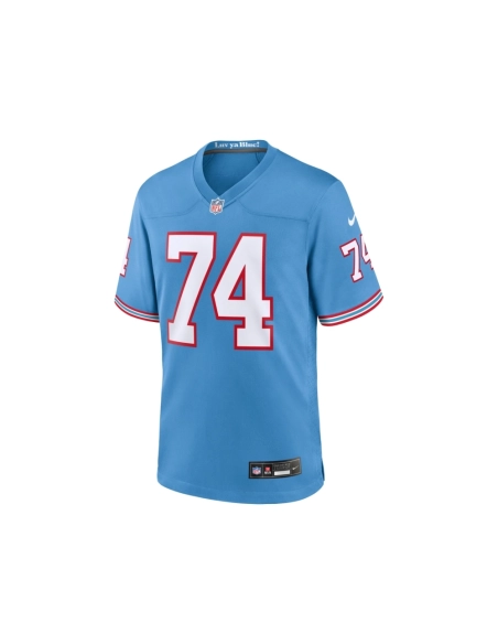 Mens Tennessee Titans Bruce Matthews Light Blue Oilers Throwback Retired Player Game Jersey