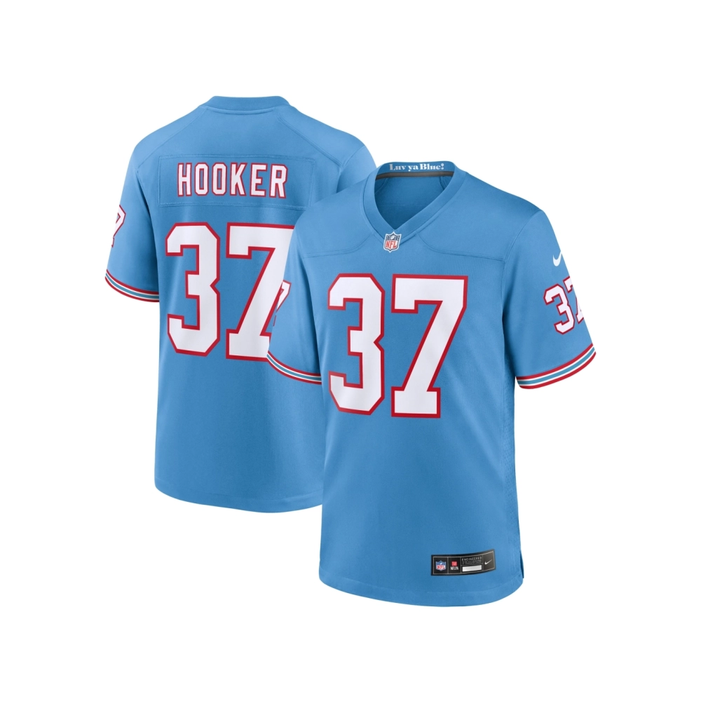 Mens Tennessee Titans Amani Hooker Light Blue Oilers Throwback Player Game Jersey