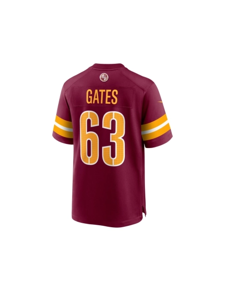 Mens Washington Commanders Nick Gates Burgundy Game Player Jersey