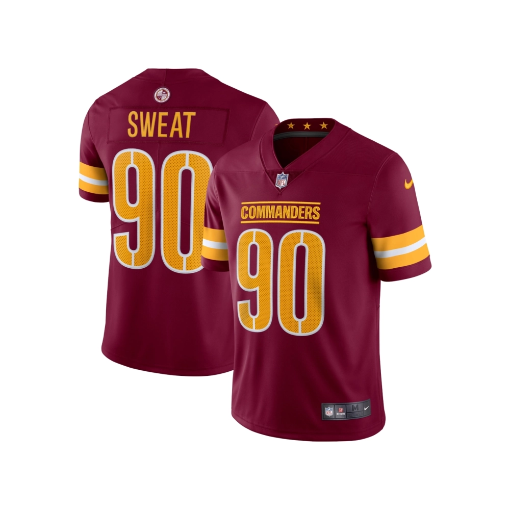 Mens Washington Commanders Montez Sweat Burgundy Vapor Limited Jersey