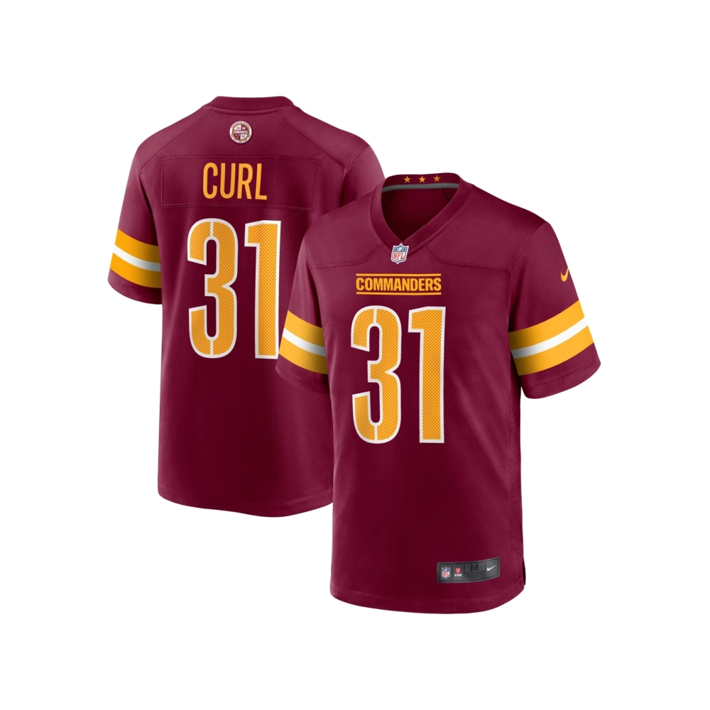 Mens Washington Commanders Kamren Curl Burgundy Player Game Jersey