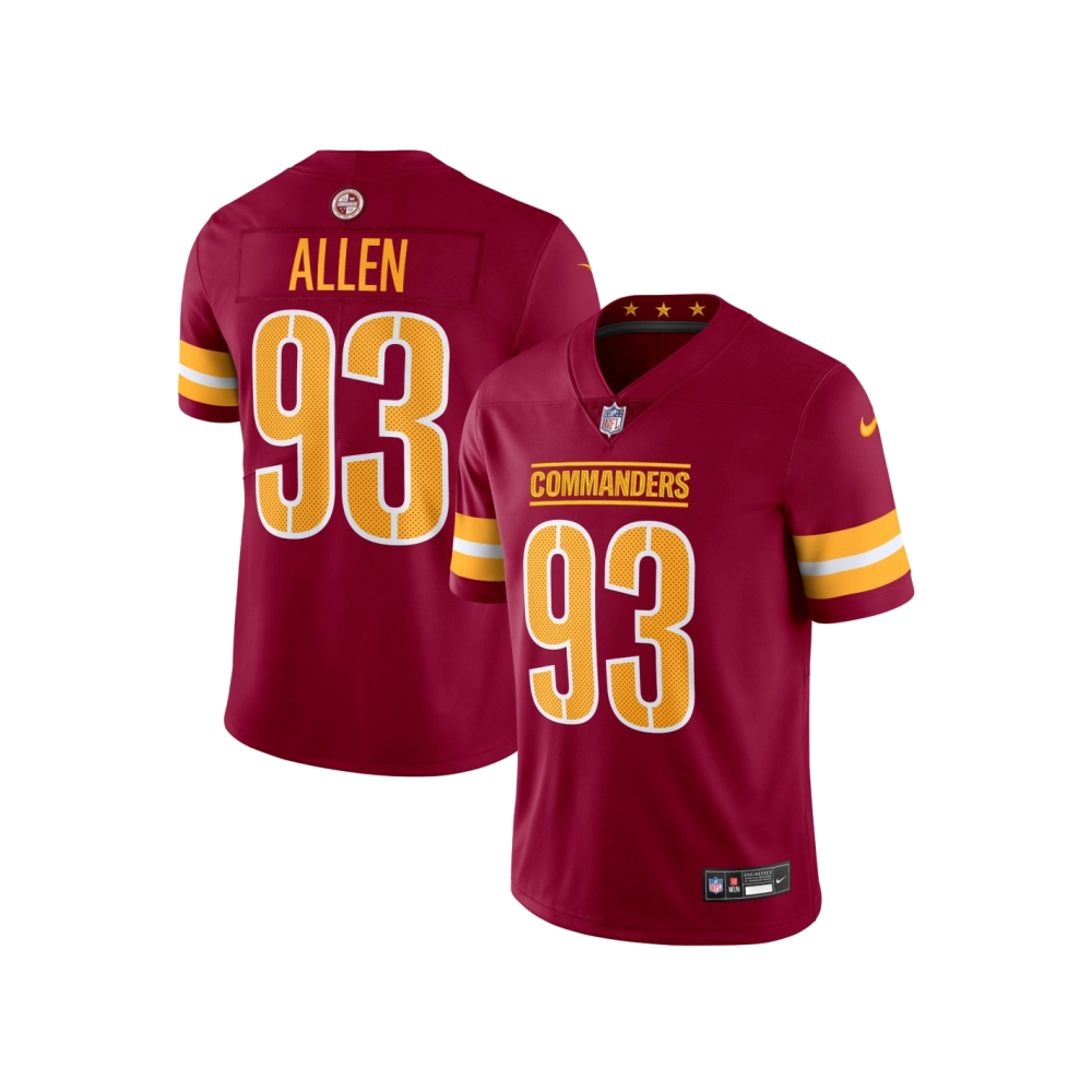 Mens Washington Commanders Jonathan Allen Burgundy Vapor Untouchable Limited Jersey