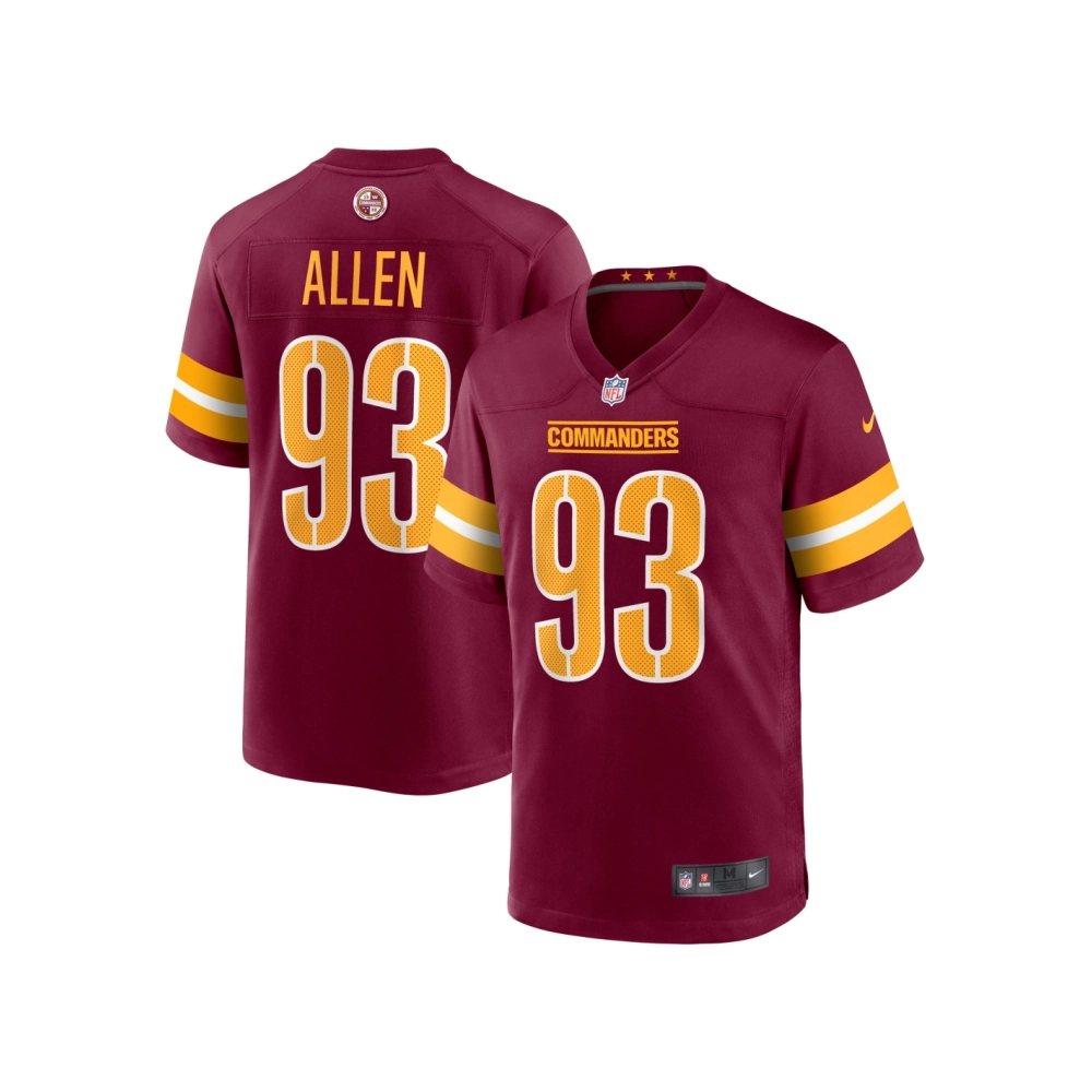 Mens Washington Commanders Jonathan Allen Burgundy Player Game Jersey