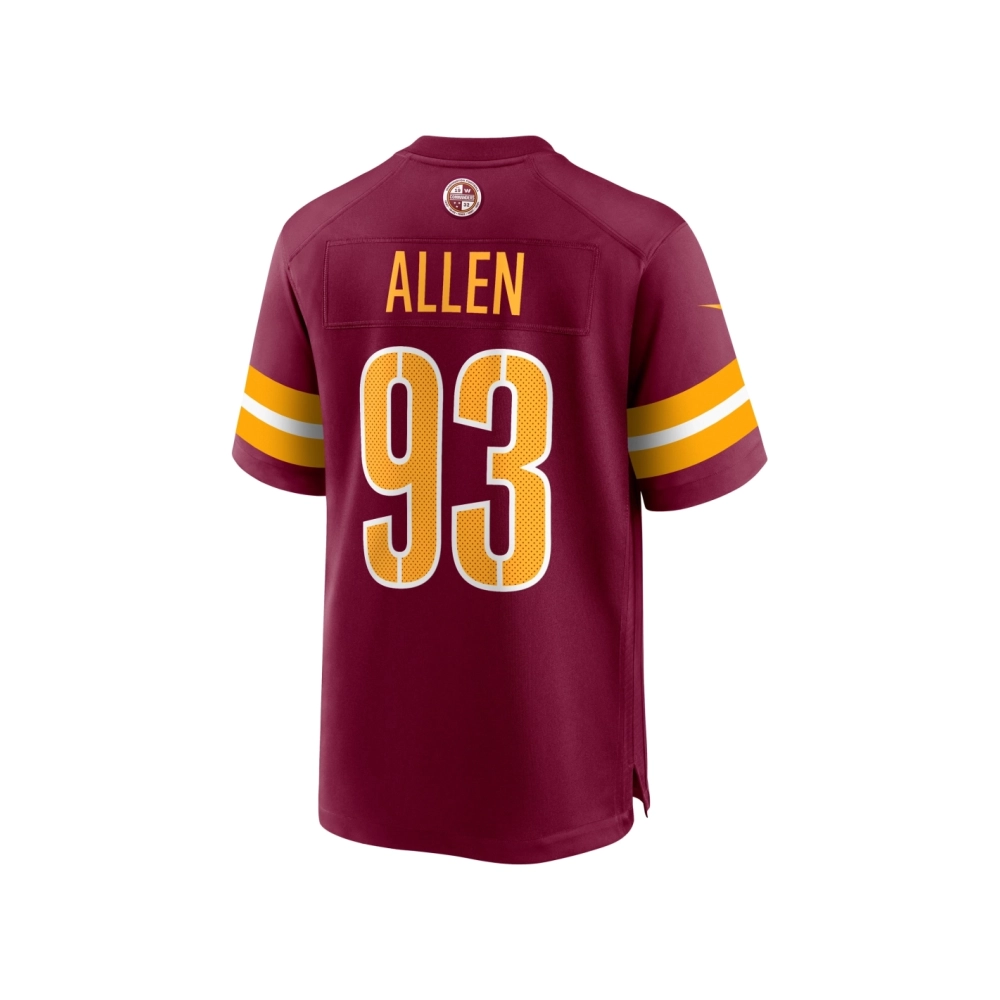 Mens Washington Commanders Jonathan Allen Burgundy Player Game Jersey