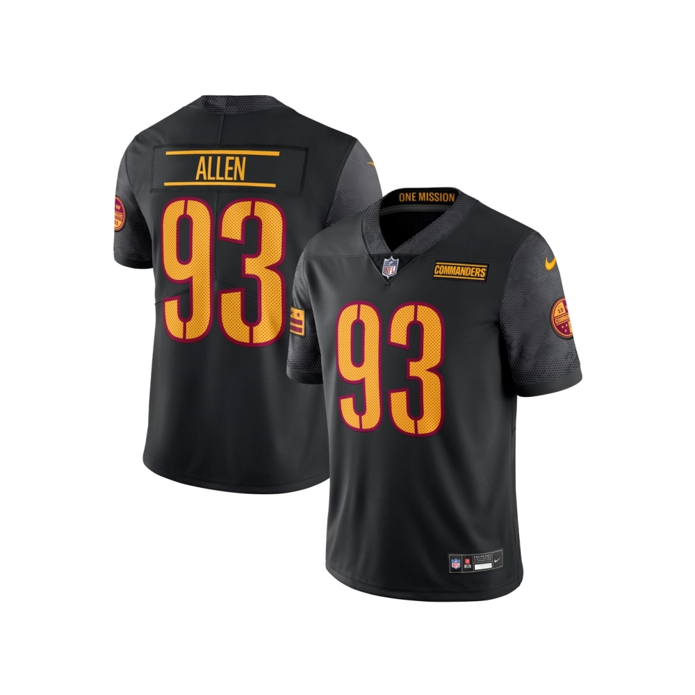 Mens Washington Commanders Jonathan Allen Black Alternate Vapor Untouchable Limited Jersey