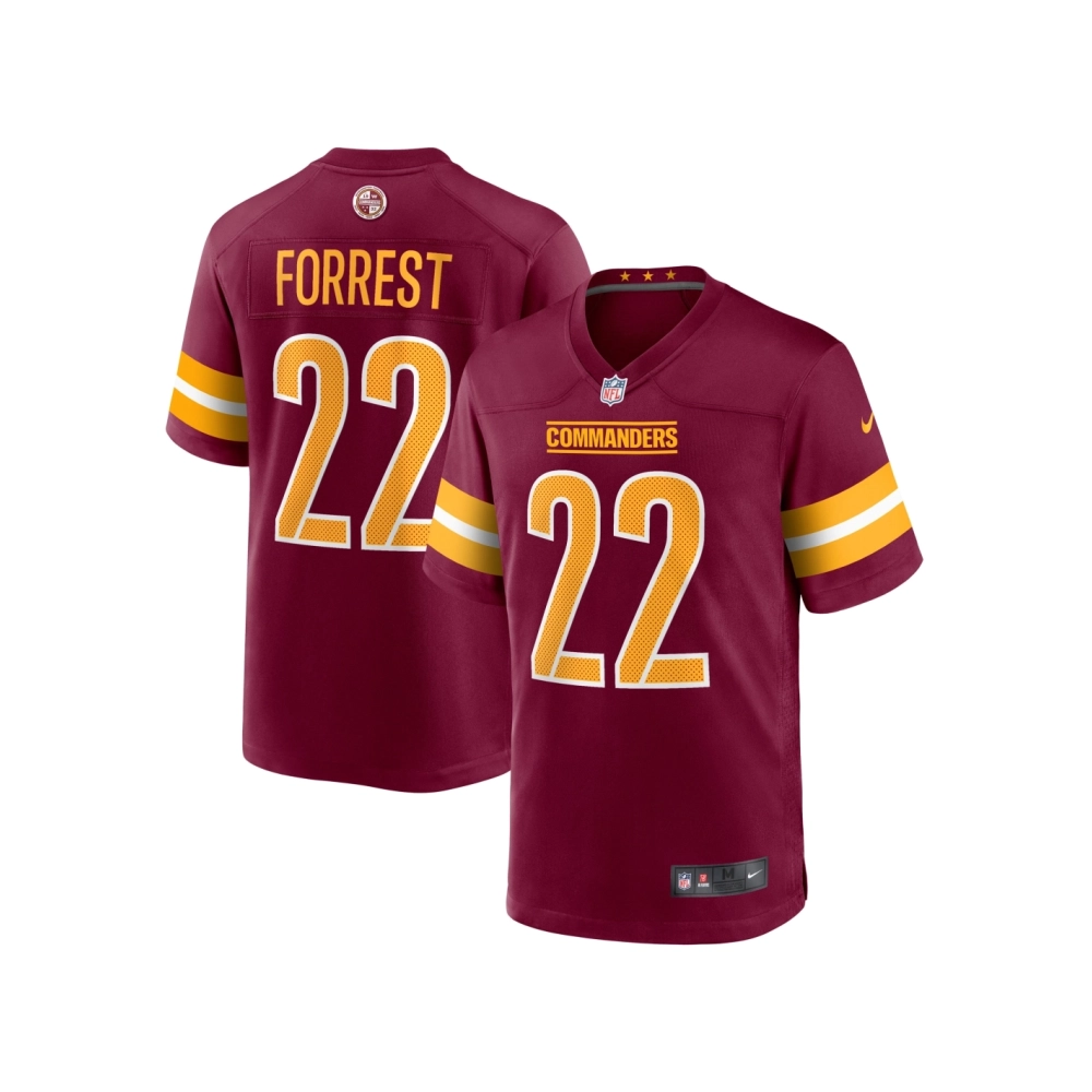 Mens Washington Commanders Darrick Forrest Burgundy Game Player Jersey