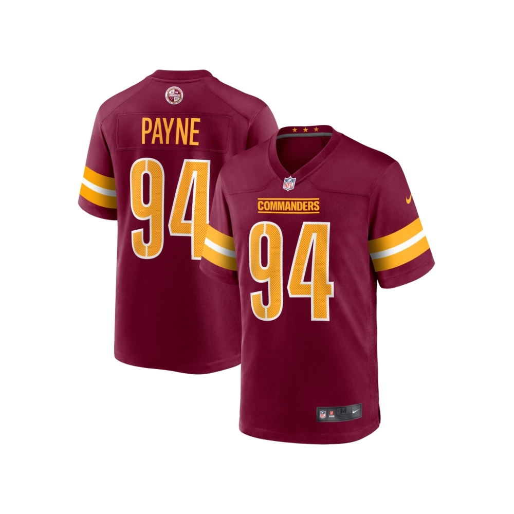 Mens Washington Commanders DaRon Payne Burgundy Game Jersey