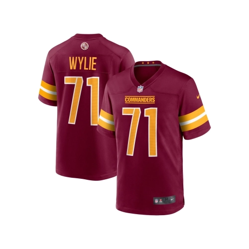 Mens Washington Commanders Andrew Wylie Burgundy Game Player Jersey