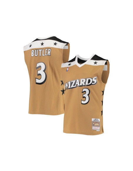 Mens Washington Wizards Caron Butler Gold 2001/02 Hardwood Classics Swingman Jersey