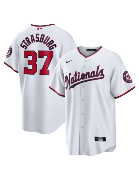 Mens Washington Nationals Stephen Strasburg White Home Replica Player Name Jersey