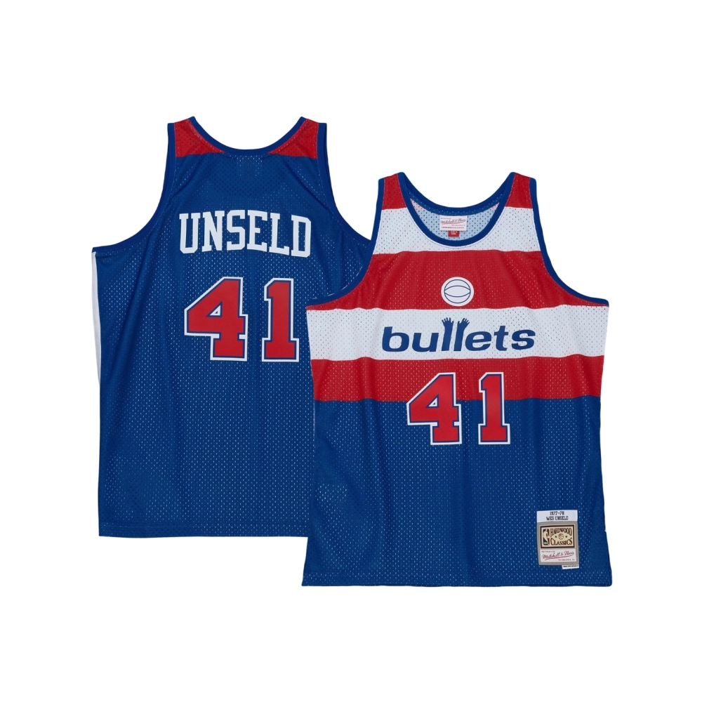 Mens Washington Bullets Wes Unseld Blue 1977/78 Hardwood Classics Swingman Jersey