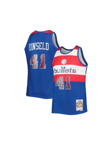 Mens Washington Bullets Wes Unseld Blue 1977/78 Hardwood Classics NBA 75th Anniversary Diamond Swingman Jersey