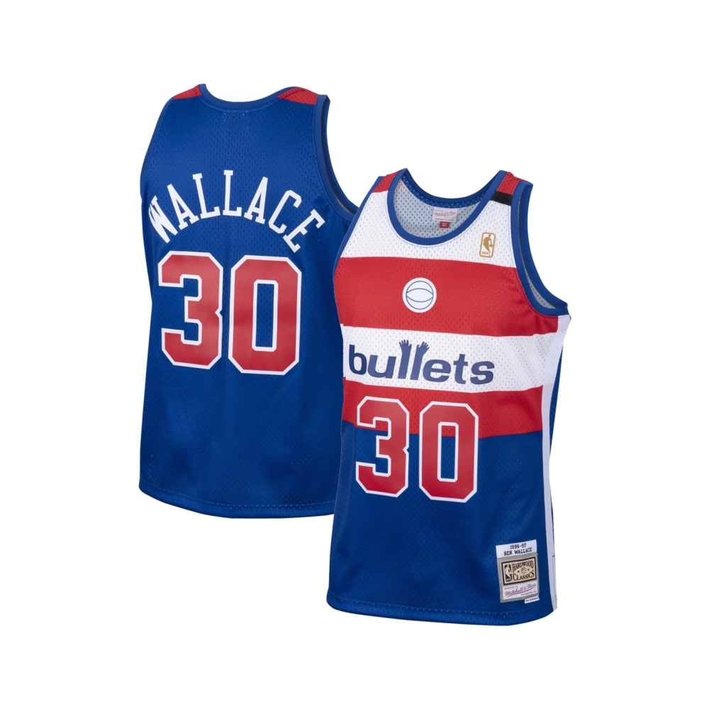 Mens Washington Bullets Ben Wallace Royal 2001/02 Hardwood Classics Swingman Jersey