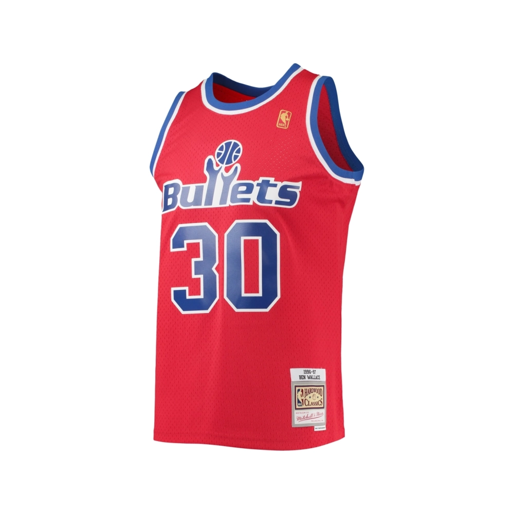 Mens Washington Bullets Ben Wallace Red 1996/97 Hardwood Classics Swingman Jersey