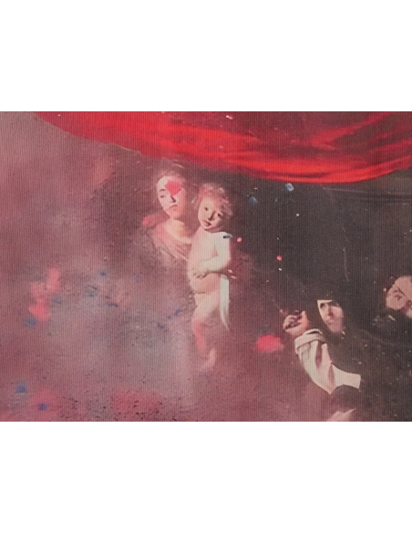 Off White Blur Oil Painting Arrow Cotton Short Sleeves,Off White