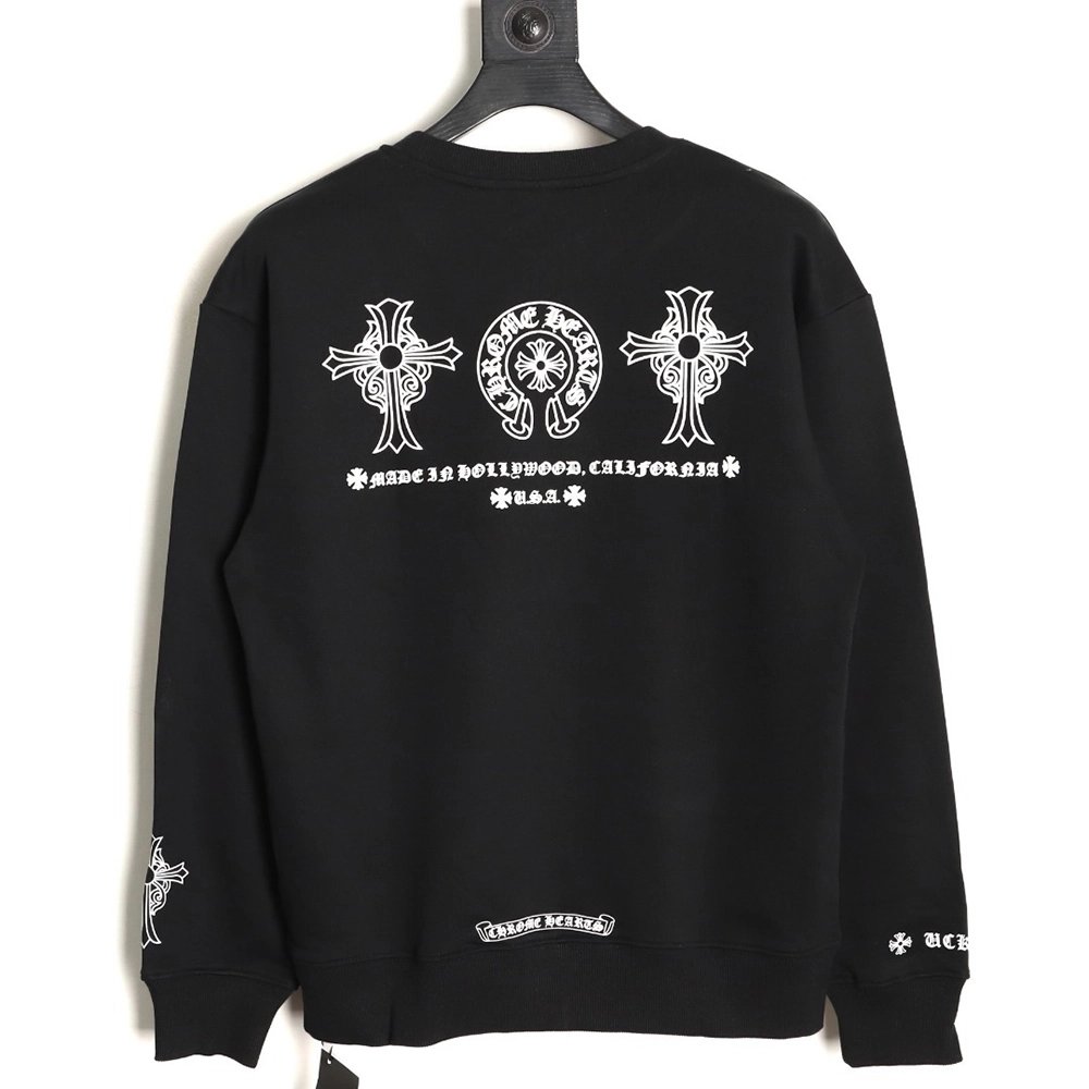 Chrome Hearts classic logo print crewneck sweatshirt TSK1,Chrome Hearts