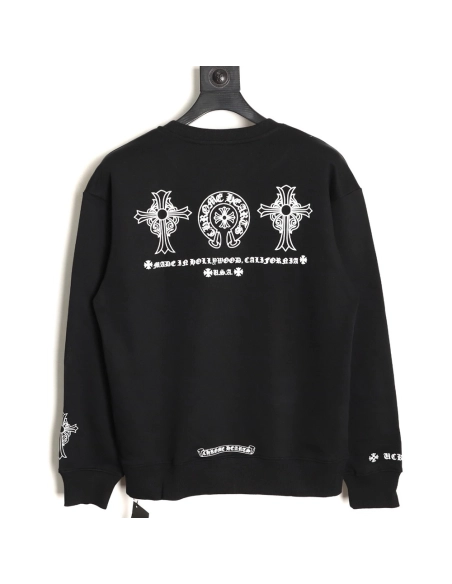 Chrome Hearts classic logo print crewneck sweatshirt TSK1,Chrome Hearts