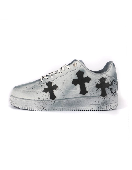 Air Force 107 LowWhite Blue Chrome Hearts,NIKE AIR FORCE,NIKE SHOES Reps