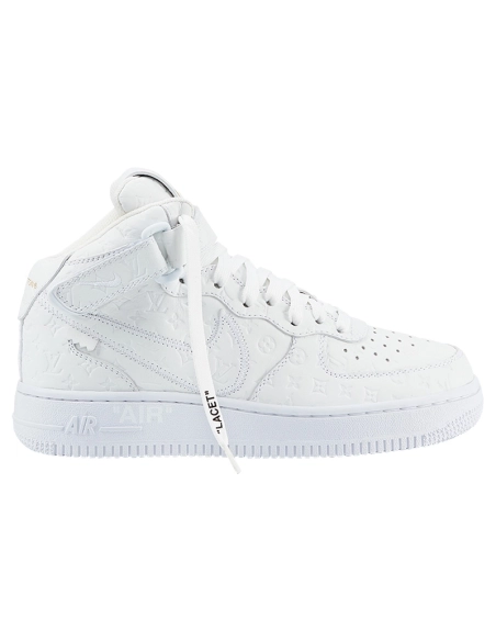LOUIS VUITTON X AIR FORCE 1 MID TRIPLE WHITE,NIKE AIR FORCE,NIKE SHOES Reps
