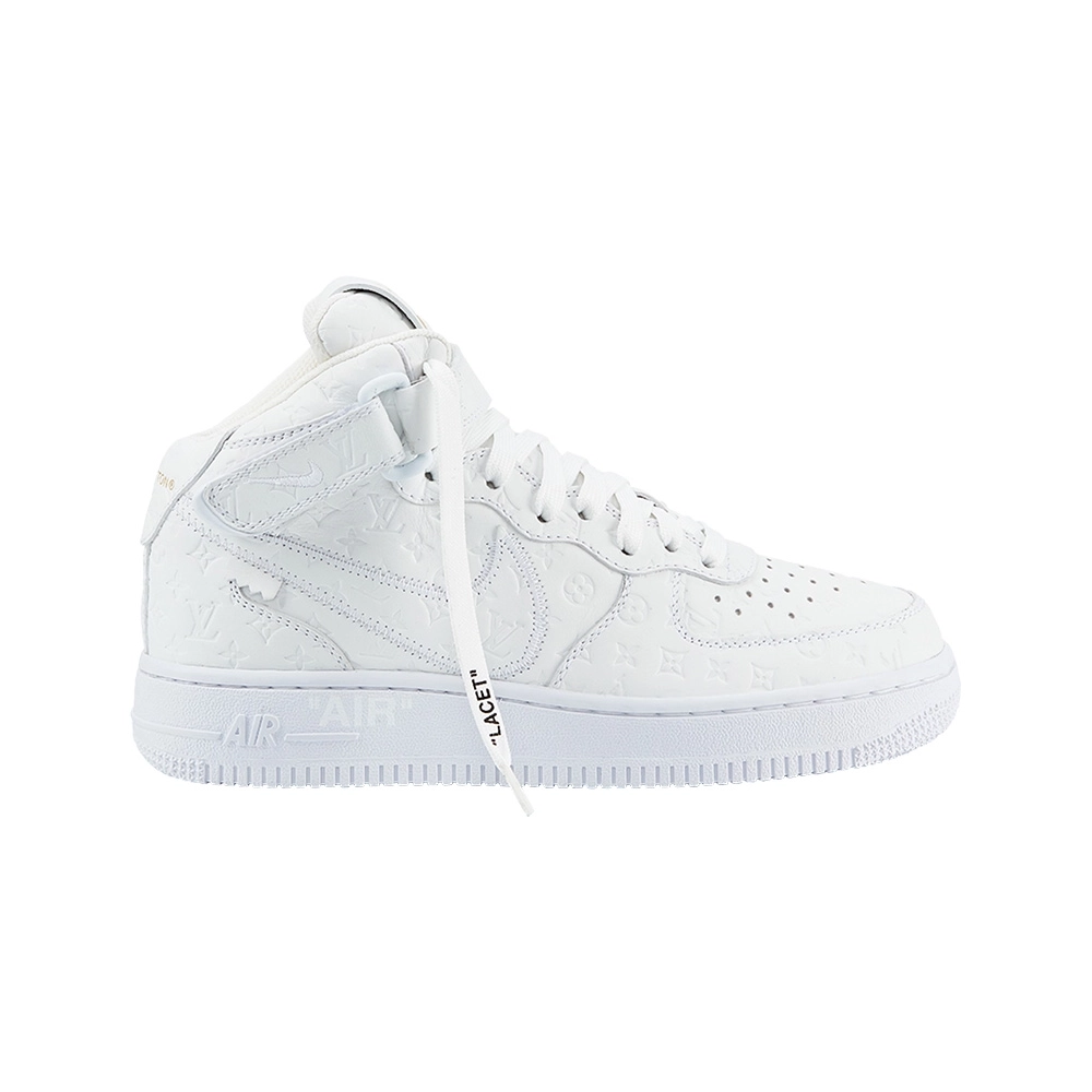 LOUIS VUITTON X AIR FORCE 1 MID TRIPLE WHITE,NIKE AIR FORCE,NIKE SHOES Reps