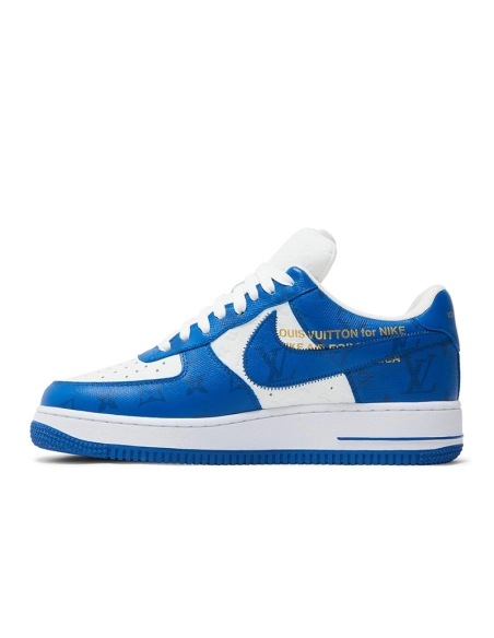 Louis Vuitton x Air Force 1 Low White Team Royal,NIKE AIR FORCE,NIKE SHOES Reps