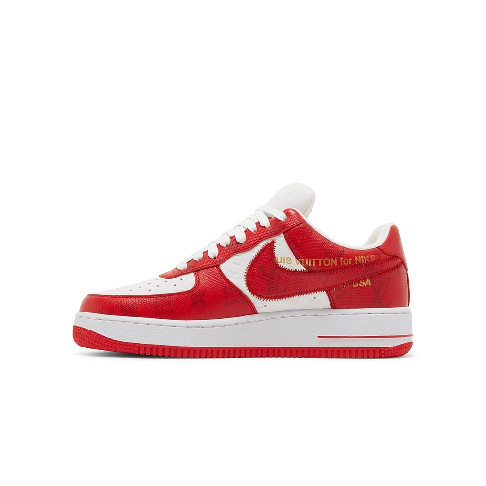 Louis Vuitton x Air Force 1 Low White Comet Red,NIKE AIR FORCE,NIKE SHOES Reps