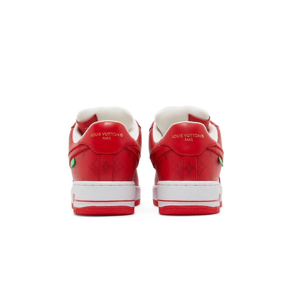 Louis Vuitton x Air Force 1 Low White Comet Red,NIKE AIR FORCE,NIKE SHOES Reps