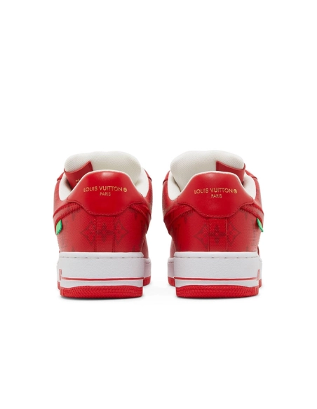 Louis Vuitton x Air Force 1 Low White Comet Red,NIKE AIR FORCE,NIKE SHOES Reps