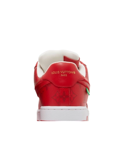 Louis Vuitton x Air Force 1 Low White Comet Red,NIKE AIR FORCE,NIKE SHOES Reps