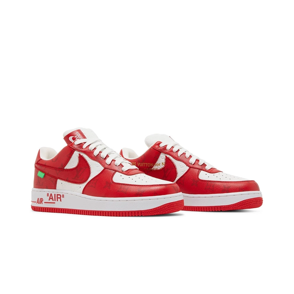 Louis Vuitton x Air Force 1 Low White Comet Red,NIKE AIR FORCE,NIKE SHOES Reps