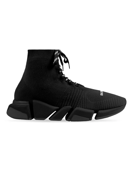 Balenciaga Speed 2.0 LaceUp Trainers in black recycled knit,BALENCIAGA SPEED,BALENCIAGA