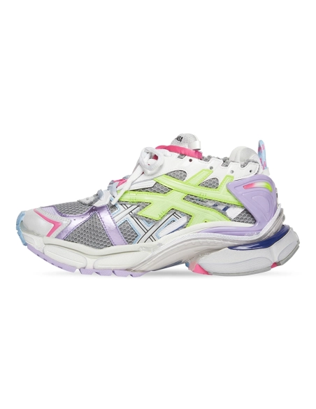 Balenciaga Runner Leather Free Grey Light Purple Neon Yellow White,Balenciaga Runner,BALENCIAGA