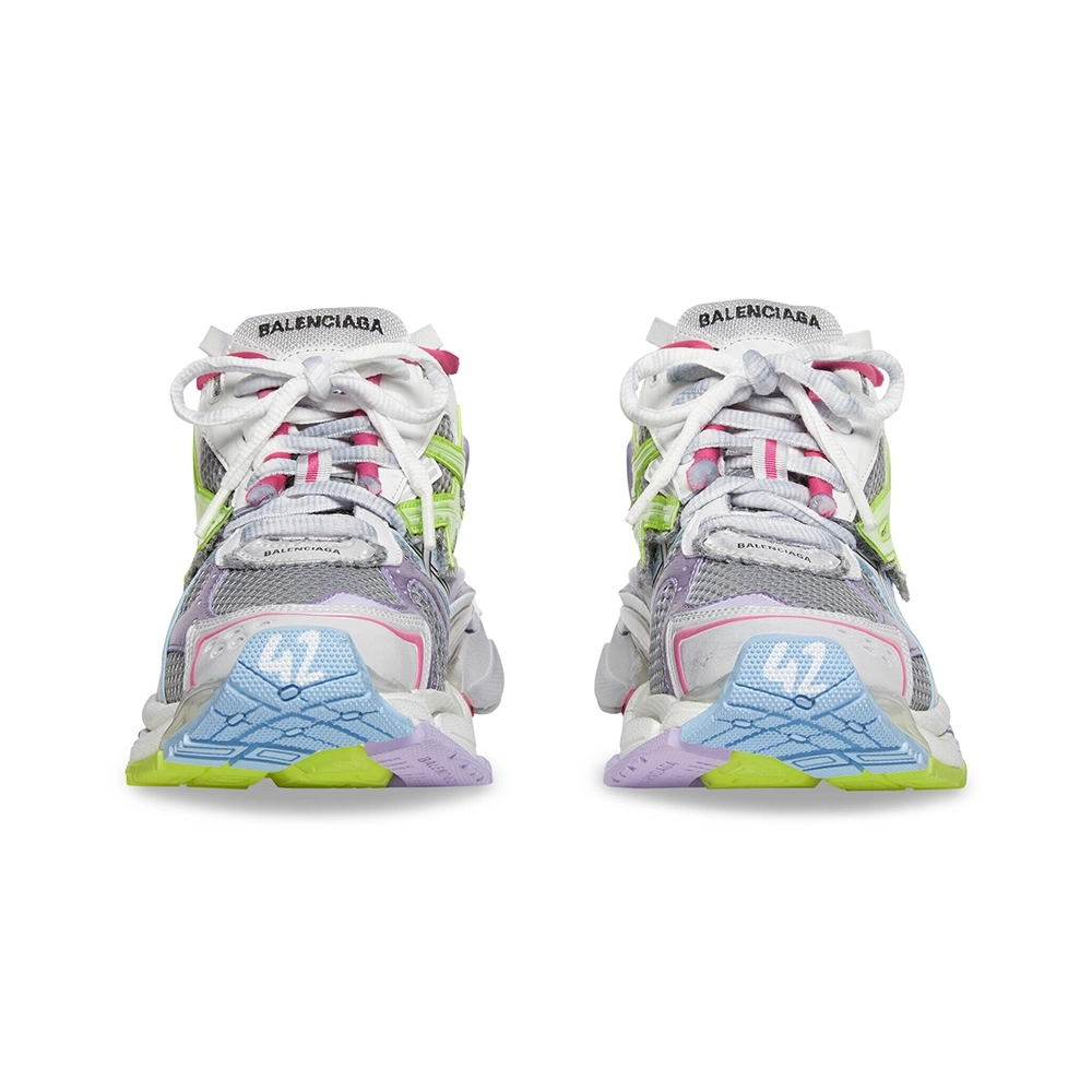 Balenciaga Runner Leather Free Grey Light Purple Neon Yellow White,Balenciaga Runner,BALENCIAGA