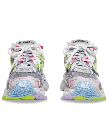 Balenciaga Runner Leather Free Grey Light Purple Neon Yellow White,Balenciaga Runner,BALENCIAGA
