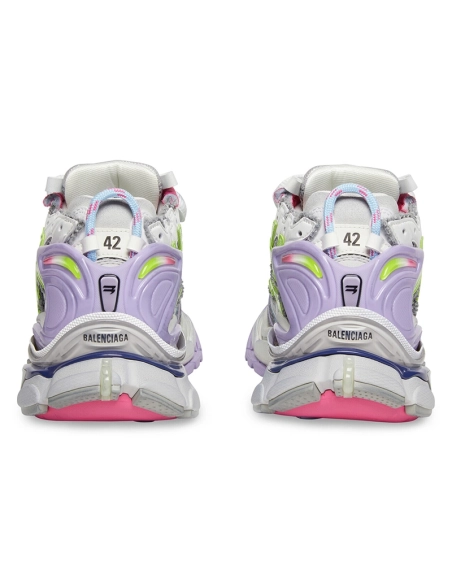 Balenciaga Runner Leather Free Grey Light Purple Neon Yellow White,Balenciaga Runner,BALENCIAGA