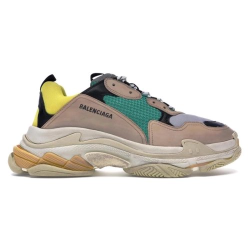 BALENCIAGA TRIPLE S BEIGE GREEN YELLOW,BALENCIAGA TRIPLE S,BALENCIAGA