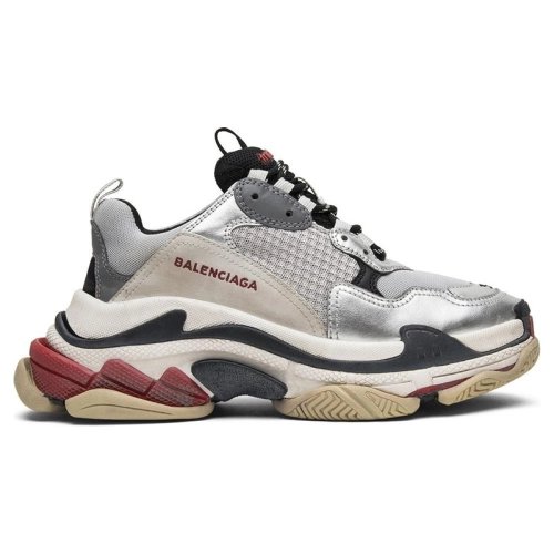 BALENCIAGA TRIPLE S SILVER AND RED,BALENCIAGA TRIPLE S,BALENCIAGA