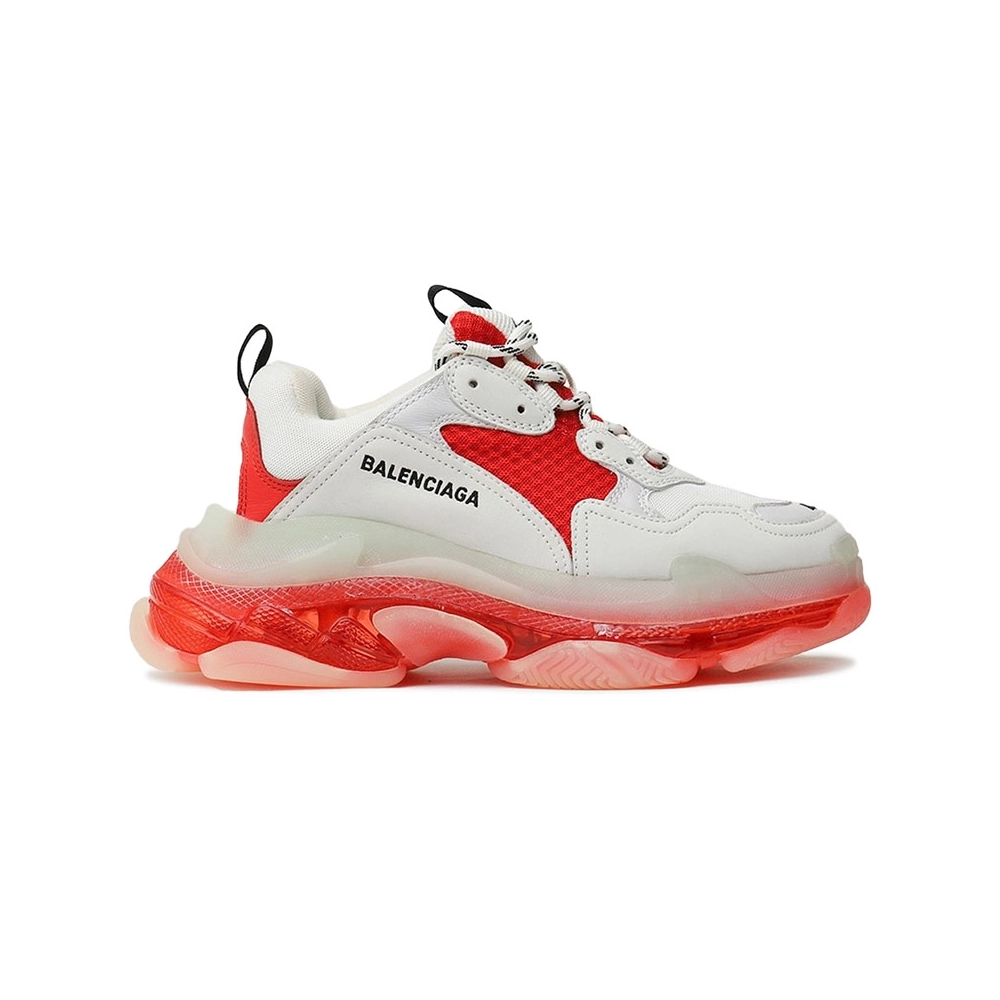 BALENCIAGA TRIPLE S CLEAR SOLE WHITE RED,BALENCIAGA TRIPLE S,BALENCIAGA