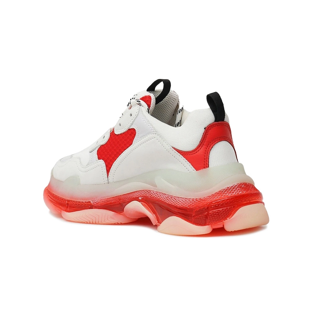 BALENCIAGA TRIPLE S CLEAR SOLE WHITE RED,BALENCIAGA TRIPLE S,BALENCIAGA